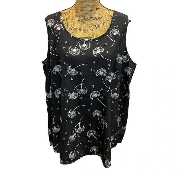 Faded Glory Black Dandelion Tank Top - Picture 2 of 7